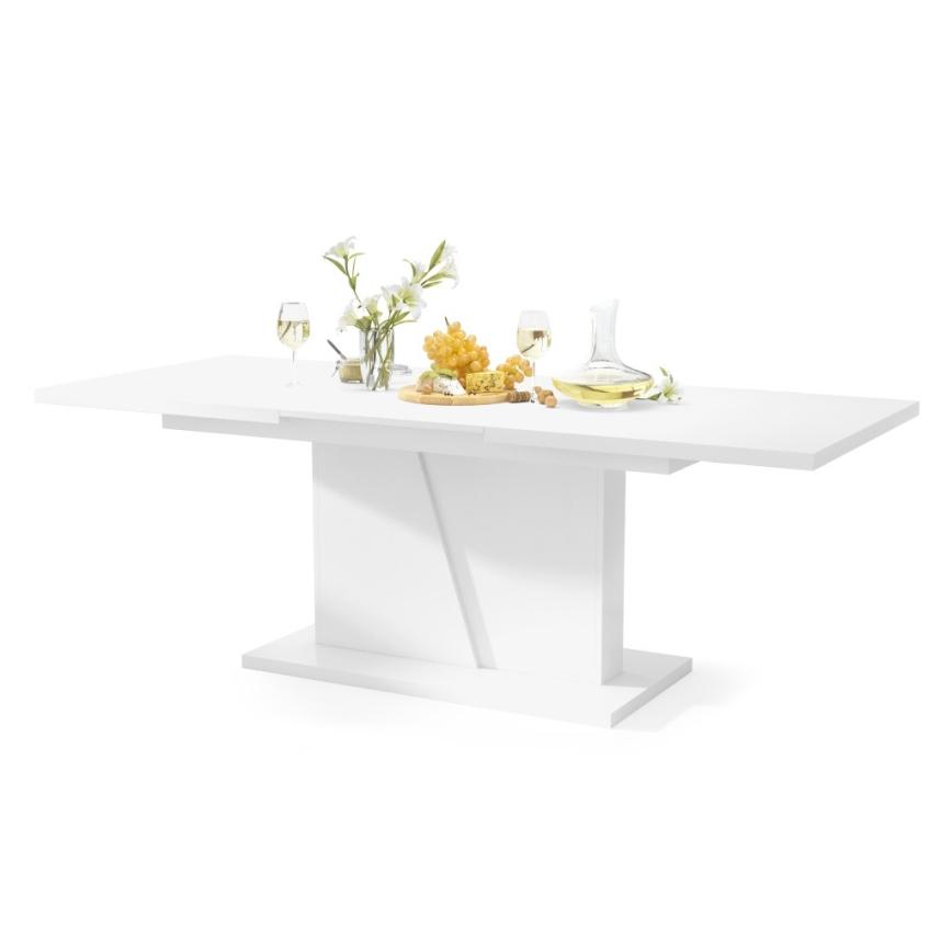 Uitschuifbare eettafel NINO wit