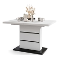 Uitschuifbare eettafel PAOLO wit/zwart