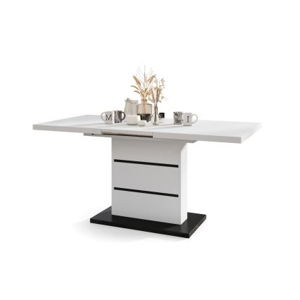 Uitschuifbare eettafel PAOLO wit/zwart