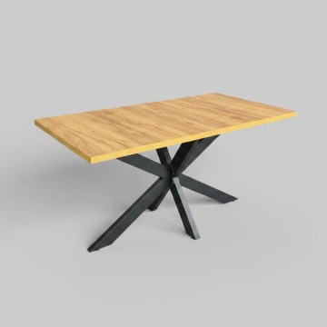 Uitschuifbare eettafel SAMLE 150/190x80 cm craft eiken/zwart