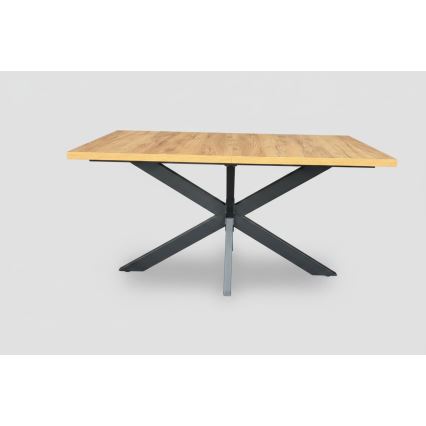 Uitschuifbare eettafel SAMLE 150/190x80 cm craft eiken/zwart