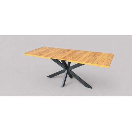 Uitschuifbare eettafel SAMLE 150/190x80 cm craft eiken/zwart