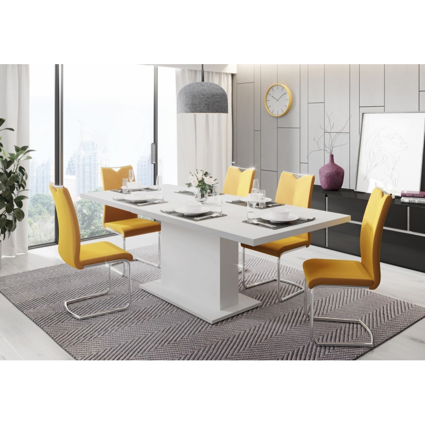 Uitschuifbare eettafel STRAP wit