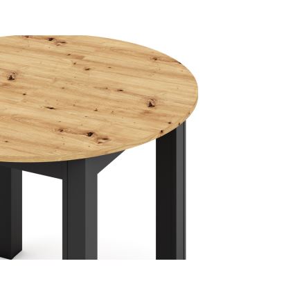 Uitschuifbare eettafel WILY artisan eiken/zwart