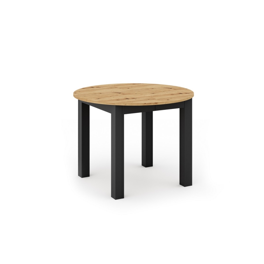 Uitschuifbare eettafel WILY artisan eiken/zwart