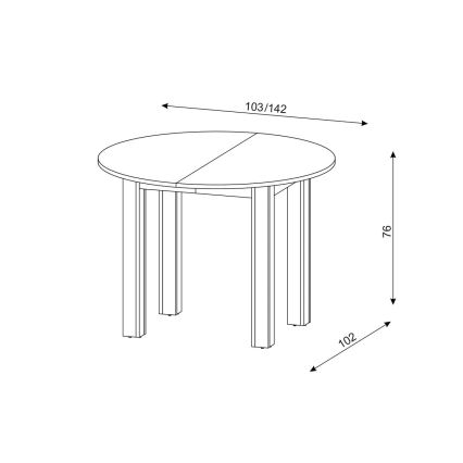Uitschuifbare eettafel WILY artisan eiken/zwart