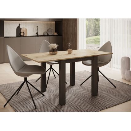 Uitschuifbare eettafel ZARO 80/160x80 cm artisan eiken/zwart
