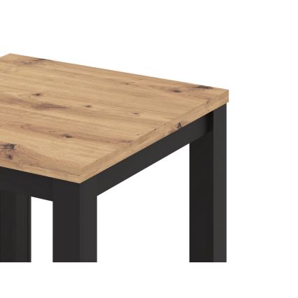 Uitschuifbare eettafel ZARO 80/160x80 cm artisan eiken/zwart