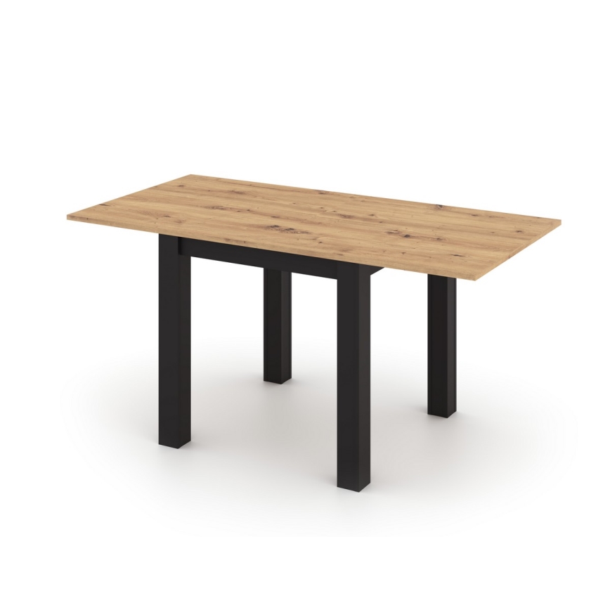 Uitschuifbare eettafel ZARO 80/160x80 cm artisan eiken/zwart