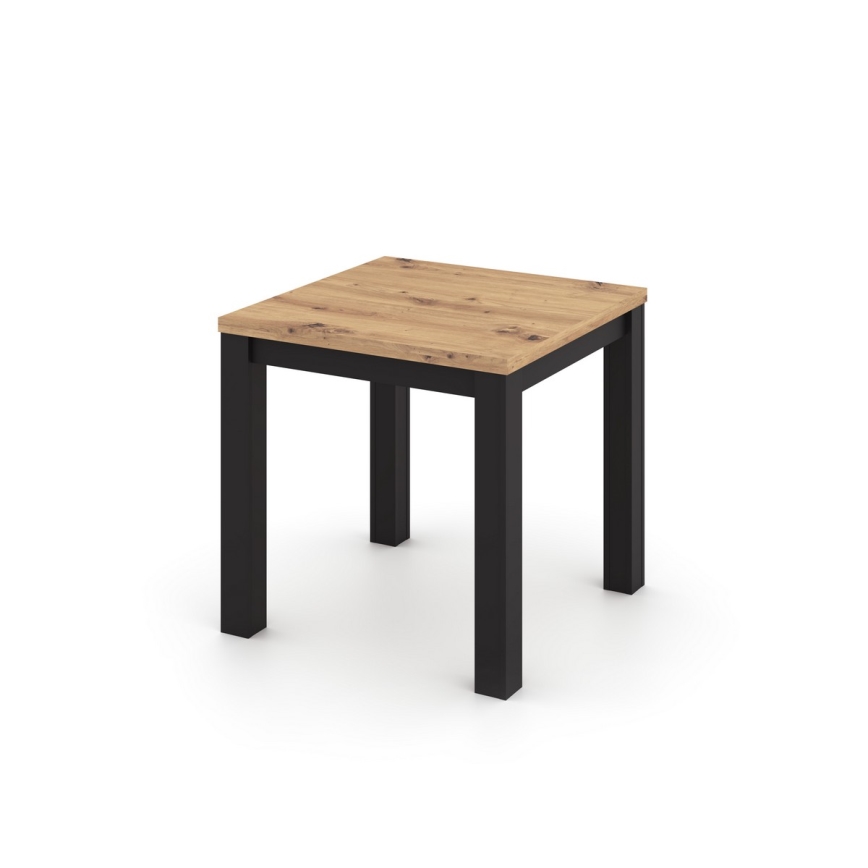 Uitschuifbare eettafel ZARO 80/160x80 cm artisan eiken/zwart