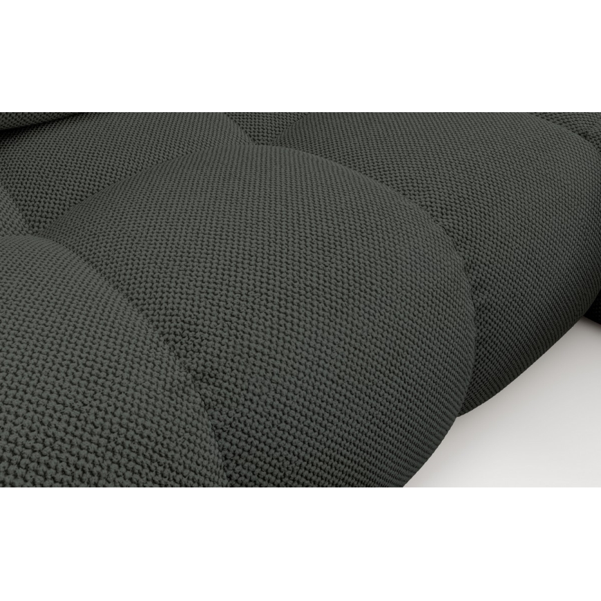 L-vormige gestoffeerde hoekbank ALMADA met slaapfunctie en opbergruimte, rechts, antraciet