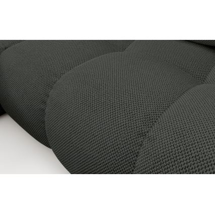 Uitklapbare gestoffeerde L-hoekbank met slaapfunctie en opbergruimte ALMADA, links, antraciet