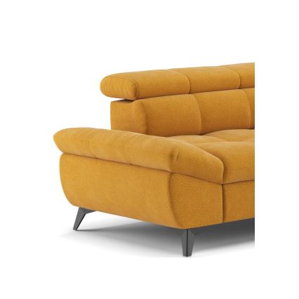 Uitschuifbare hoekbank in L-vorm MARANO rechts oranje