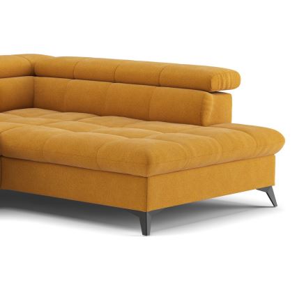 Uitschuifbare hoekbank in L-vorm MARANO rechts oranje