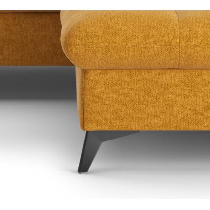 Uitschuifbare hoekbank in L-vorm MARANO rechts oranje