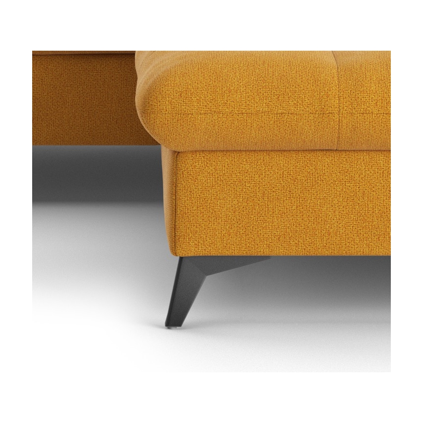 Uitschuifbare hoekbank in L-vorm MARANO rechts oranje