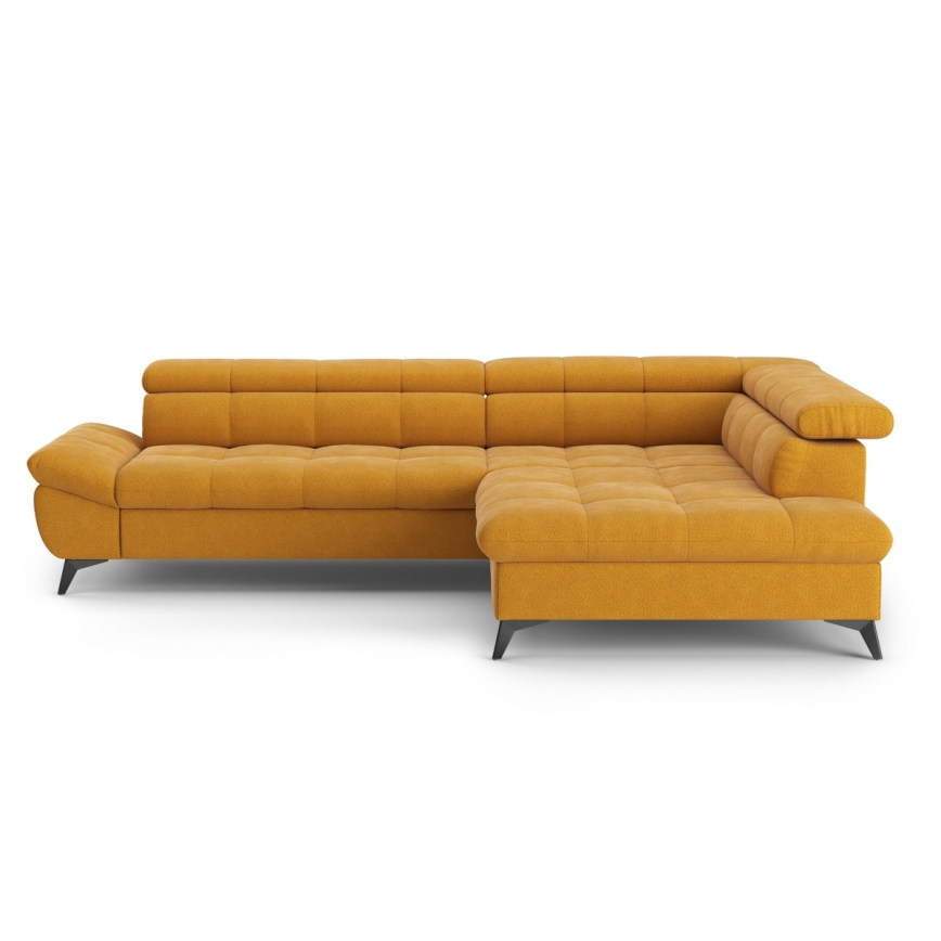 Uitschuifbare hoekbank in L-vorm MARANO rechts oranje