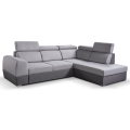 Uitschuifbare hoekbank in L-vorm met opbergruimte MATRIX grijs rechts