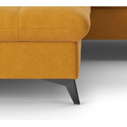 Uitschuifbare hoekbank in L-vorm MARANO links oranje