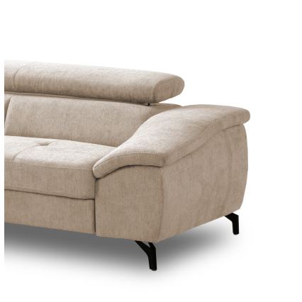 Uitschuifbare hoekbank met opbergruimte in L-vorm BRESCIA links beige