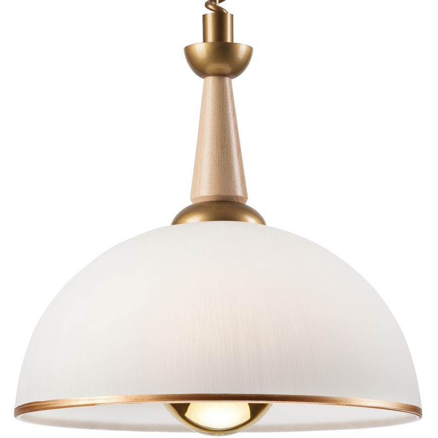 Uittrekbare plafondlamp CHIARA 1xE27/60W/230V beige/beuk