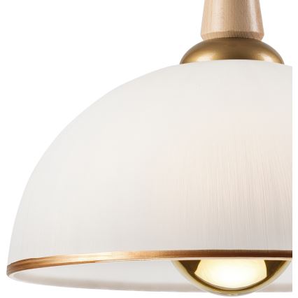 Uittrekbare plafondlamp CHIARA 1xE27/60W/230V beige/beuk