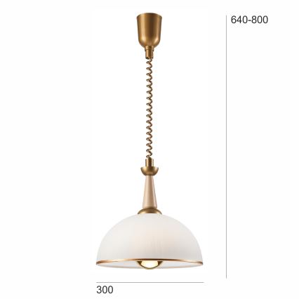 Uittrekbare plafondlamp CHIARA 1xE27/60W/230V beige/beuk