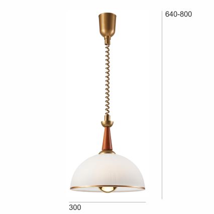 Uittrekbare plafondlamp CHIARA 1xE27/60W/230V donkerbruin/beuk