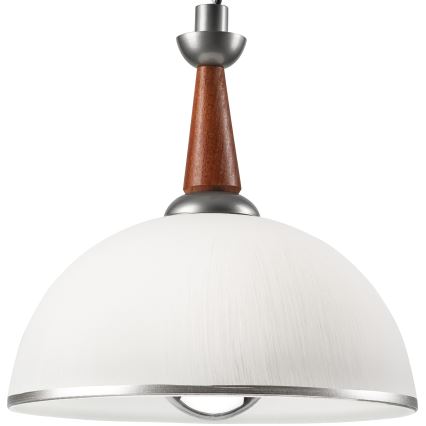 Uittrekbare plafondlamp CHIARA 1xE27/60W/230V zilver/bruin/beuk