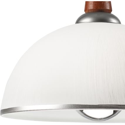 Uittrekbare plafondlamp CHIARA 1xE27/60W/230V zilver/bruin/beuk