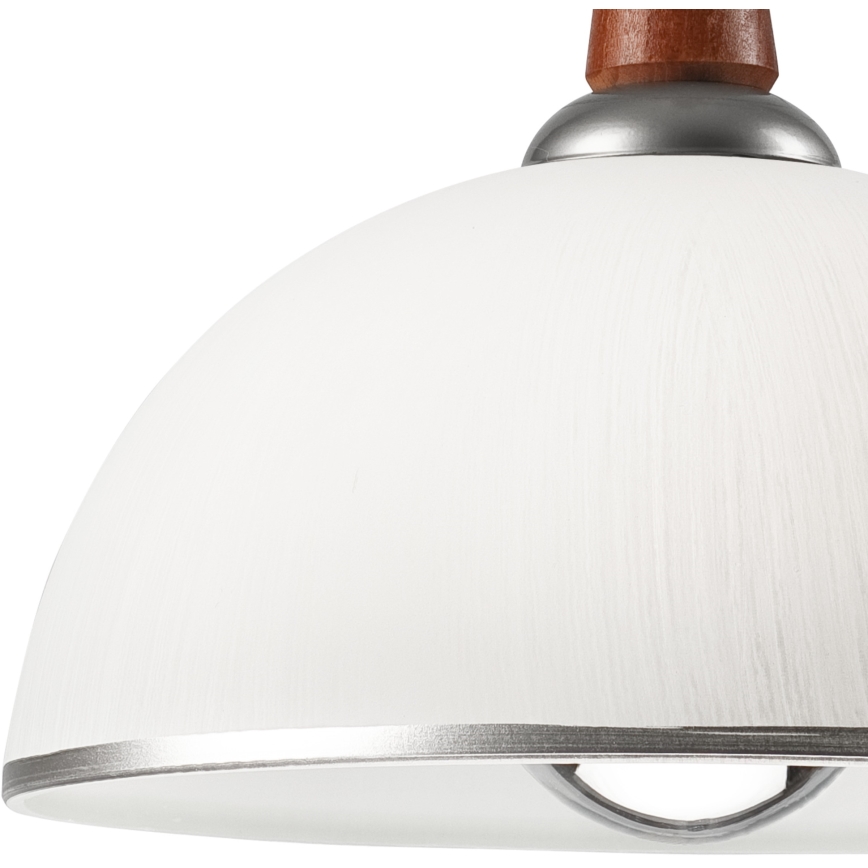 Uittrekbare plafondlamp CHIARA 1xE27/60W/230V zilver/bruin/beuk