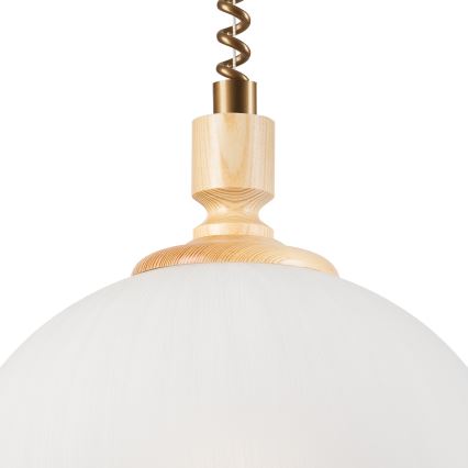 Uittrekbare plafondlamp RAMONA 1xE27/60W/230V beige/lichtbruin/dennenhout