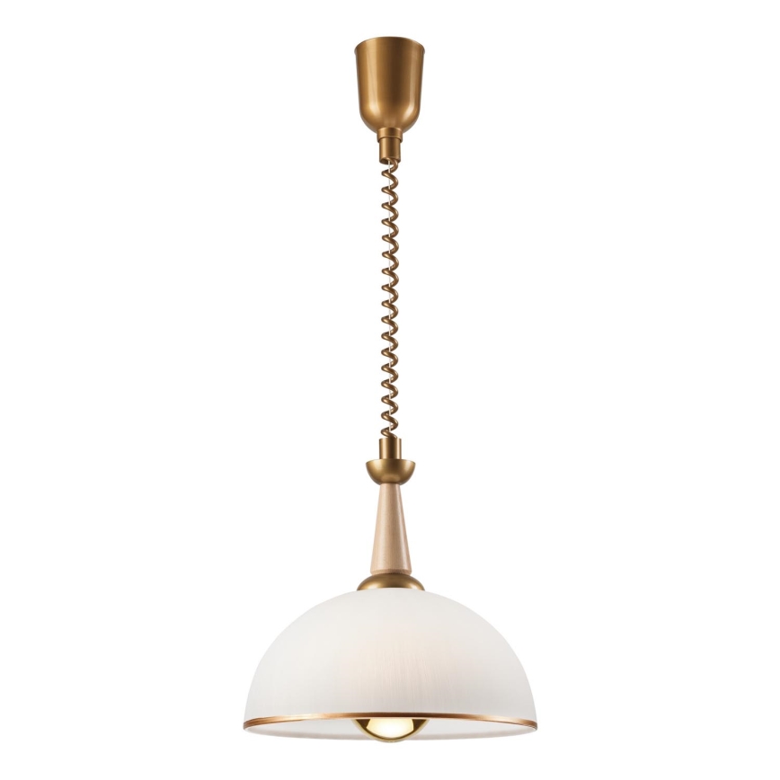 Uittrekbare plafondlamp CHIARA 1xE27/60W/230V beige/beuk