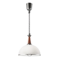 Uittrekbare plafondlamp CHIARA 1xE27/60W/230V zilver/bruin/beuk