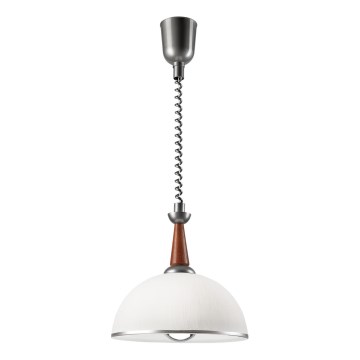 Uittrekbare plafondlamp CHIARA 1xE27/60W/230V zilver/bruin/beuk