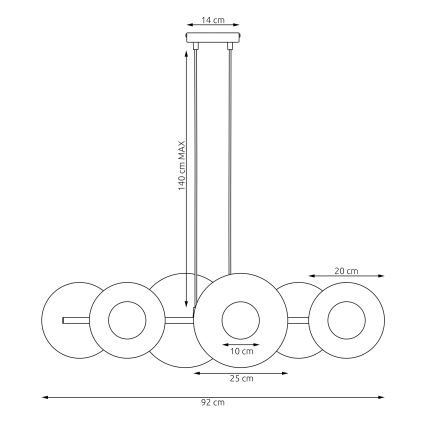 UMBRA kroonluchter aan kabel 6xG9/8W/230V, rood