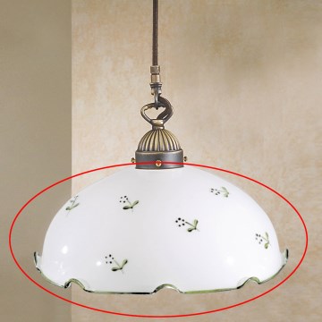 Universeel vervangend glas NONNA voor E27, Ø 20 cm, wit/groen