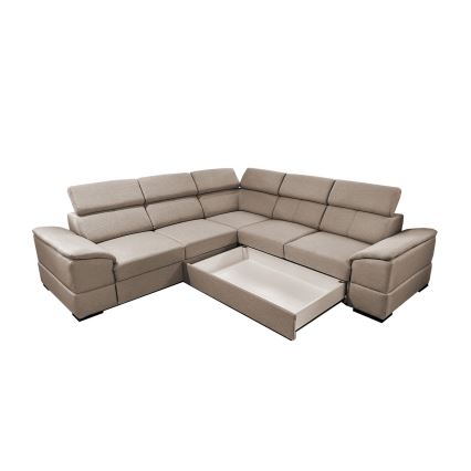 Universele hoekvouwbare loungeset met een opslagruimte GRANADA beige
