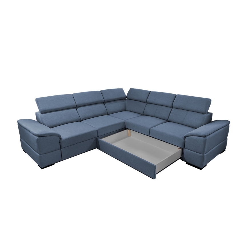 Universele hoekvouwbare loungeset met een opslagruimte GRANADA blauw