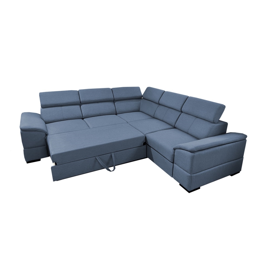 Universele hoekvouwbare loungeset met een opslagruimte GRANADA blauw