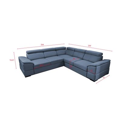 Universele hoekvouwbare loungeset met een opslagruimte GRANADA blauw