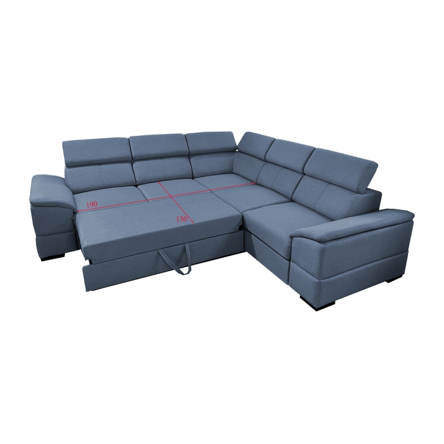 Universele hoekvouwbare loungeset met een opslagruimte GRANADA blauw