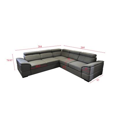 Universele hoekvouwbare loungeset met een opslagruimte GRANADA donker