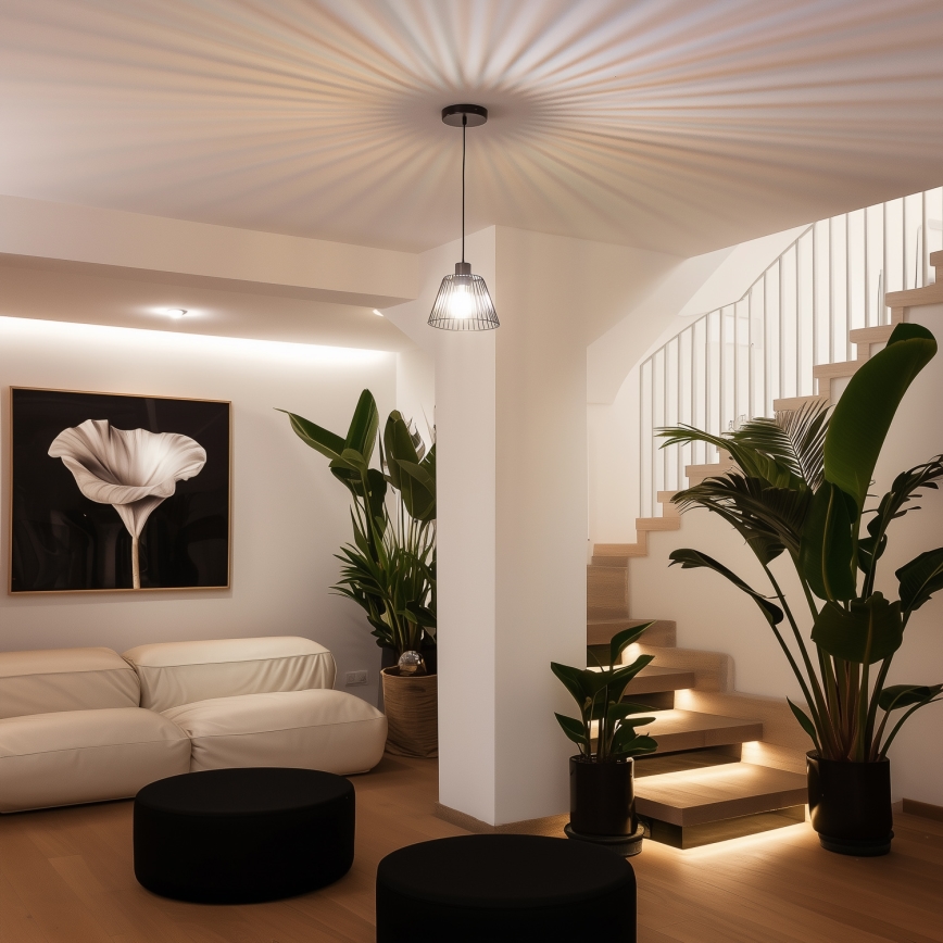 Universele lampenkap CURITIBA Ø 21 cm, zwart