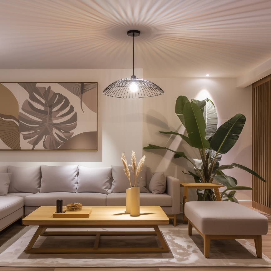 Universele lampenkap CURITIBA Ø 60 cm zwart