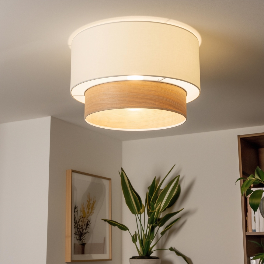 Universele lampenkap KERIA Ø 50 cm wit/beige