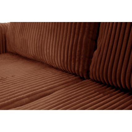 Universele uitklapbare L-hoekbank FRIDA met opbergruimte, bruin