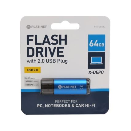 USB-flashdrive 64GB blauw