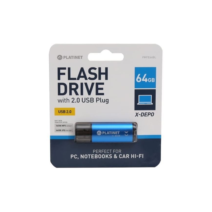 USB-flashdrive 64GB blauw