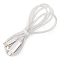 USB-kabel USB-C / USB-C verbindingsstuk met LED achtergrondverlichting 60W 1m wit